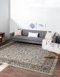 Gray 7' 10 x 7' 10 Sialk Hill Square Area Rug 100% Polypropylene Durable Easy Clean Classic Traditional Design Carpet for Interior Design for Sale at Rug Engine