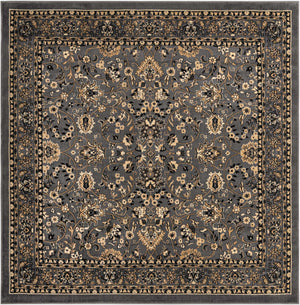 Gray 7' 10 x 7' 10 Sialk Hill Square Area Rug 100% Polypropylene Durable Easy Clean Classic Traditional Design Carpet for Interior Design for Sale at Rug Engine