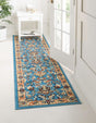Light Blue 2' 7 x 10' Sialk Hill Runner Area Rug 100% Polypropylene Durable Easy Clean Classic Traditional Design Carpet for Interior Design for Sale at Rug Engine