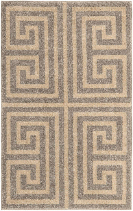 Gray 3' 1 x 5' 3 Athens Rectangle Area Rug 100% Polypropylene With Cotton Backing Easy Clean Indoor Living Dining Room Bedroom Office Carpet for Sale at Rug Engine