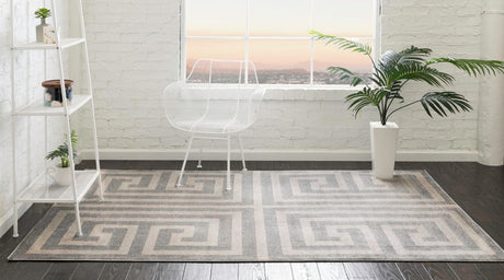 Gray 5' 3 x 8' Athens Rectangle Area Rug 100% Polypropylene With Cotton Backing Easy Clean Indoor Living Dining Room Bedroom Office Carpet for Sale at Rug Engine