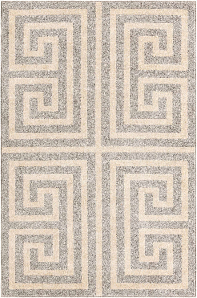 Gray 5' 3 x 8' Athens Rectangle Area Rug 100% Polypropylene With Cotton Backing Easy Clean Indoor Living Dining Room Bedroom Office Carpet for Sale at Rug Engine