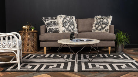 Black 2' x 3' 1 Athens Rectangle Area Rug 100% Polypropylene With Cotton Backing Easy Clean Indoor Living Dining Room Bedroom Office Carpet for Sale at Rug Engine