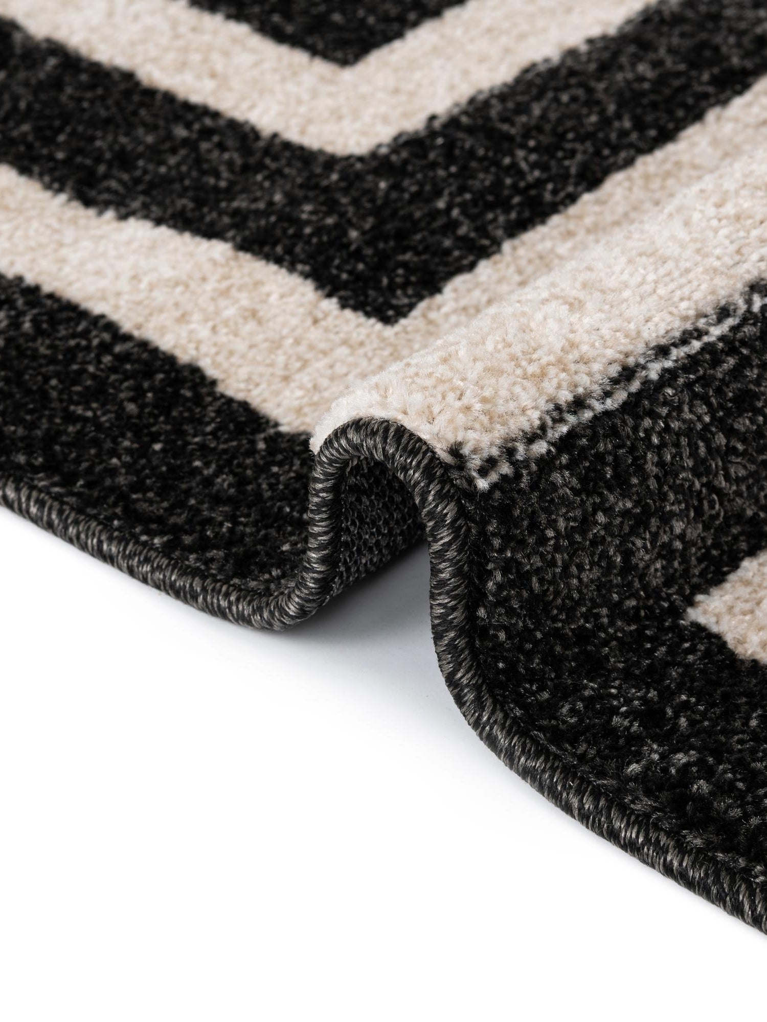 Black 5' 3 x 8' Athens Rectangle Area Rug 100% Polypropylene With Cotton Backing Easy Clean Indoor Living Dining Room Bedroom Office Carpet for Sale at Rug Engine