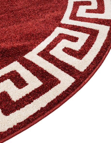 Terracotta 7' 10 x 7' 10 Athens Round Area Rug 100% Polypropylene With Cotton Backing Easy Clean Indoor Living Dining Room Bedroom Office Carpet for Sale at Rug Engine