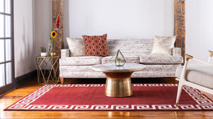 Terracotta 5' 3 x 8' Athens Rectangle Area Rug 100% Polypropylene With Cotton Backing Easy Clean Indoor Living Dining Room Bedroom Office Carpet for Sale at Rug Engine