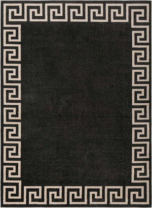 Charcoal 9' x 12' Athens Rectangle Area Rug 100% Polypropylene With Cotton Backing Easy Clean Indoor Living Dining Room Bedroom Office Carpet for Sale at Rug Engine