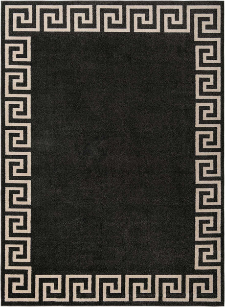 Charcoal 9' x 12' Athens Rectangle Area Rug 100% Polypropylene With Cotton Backing Easy Clean Indoor Living Dining Room Bedroom Office Carpet for Sale at Rug Engine