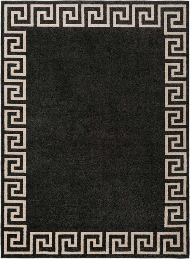 Charcoal 9' x 12' Athens Rectangle Area Rug 100% Polypropylene With Cotton Backing Easy Clean Indoor Living Dining Room Bedroom Office Carpet for Sale at Rug Engine