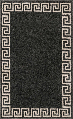 Charcoal 3' 1 x 5' 3 Athens Rectangle Area Rug 100% Polypropylene With Cotton Backing Easy Clean Indoor Living Dining Room Bedroom Office Carpet for Sale at Rug Engine