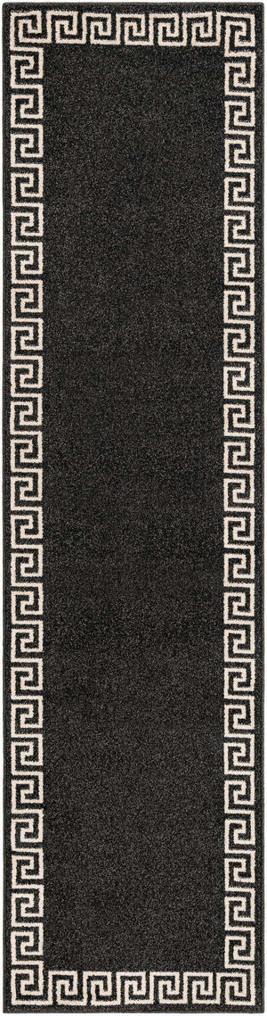 Charcoal 2' 7 x 10' Athens Runner Area Rug 100% Polypropylene With Cotton Backing Easy Clean Indoor Living Dining Room Bedroom Office Carpet for Sale at Rug Engine