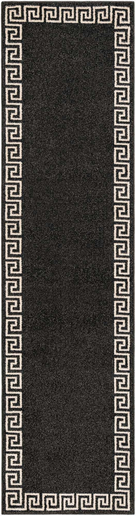 Charcoal 2' 7 x 10' Athens Runner Area Rug 100% Polypropylene With Cotton Backing Easy Clean Indoor Living Dining Room Bedroom Office Carpet for Sale at Rug Engine