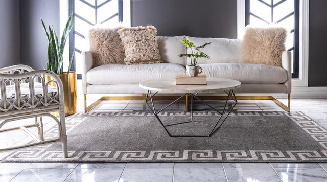 Gray 5' 3 x 8' Athens Rectangle Area Rug 100% Polypropylene With Cotton Backing Easy Clean Indoor Living Dining Room Bedroom Office Carpet for Sale at Rug Engine