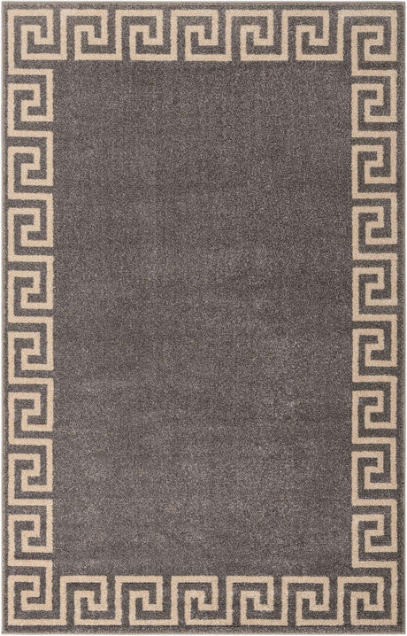 Gray 5' 3 x 8' Athens Rectangle Area Rug 100% Polypropylene With Cotton Backing Easy Clean Indoor Living Dining Room Bedroom Office Carpet for Sale at Rug Engine
