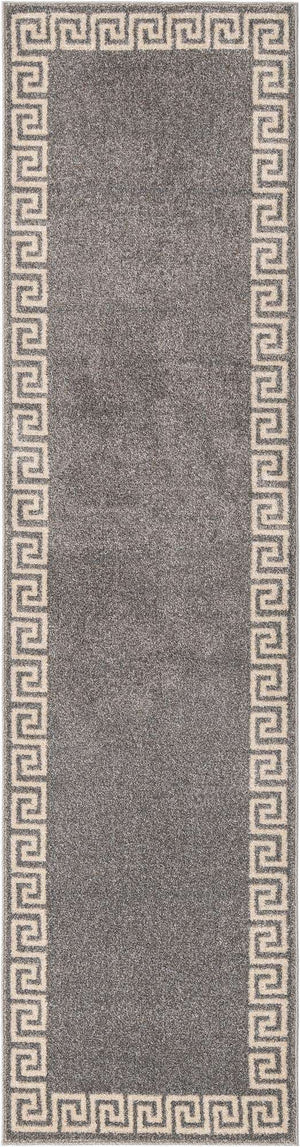 Gray 2' 7 x 10' Athens Runner Area Rug 100% Polypropylene With Cotton Backing Easy Clean Indoor Living Dining Room Bedroom Office Carpet for Sale at Rug Engine