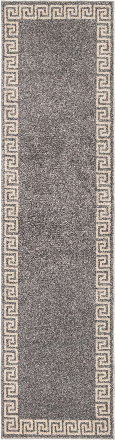 Gray 2' 7 x 10' Athens Runner Area Rug 100% Polypropylene With Cotton Backing Easy Clean Indoor Living Dining Room Bedroom Office Carpet for Sale at Rug Engine