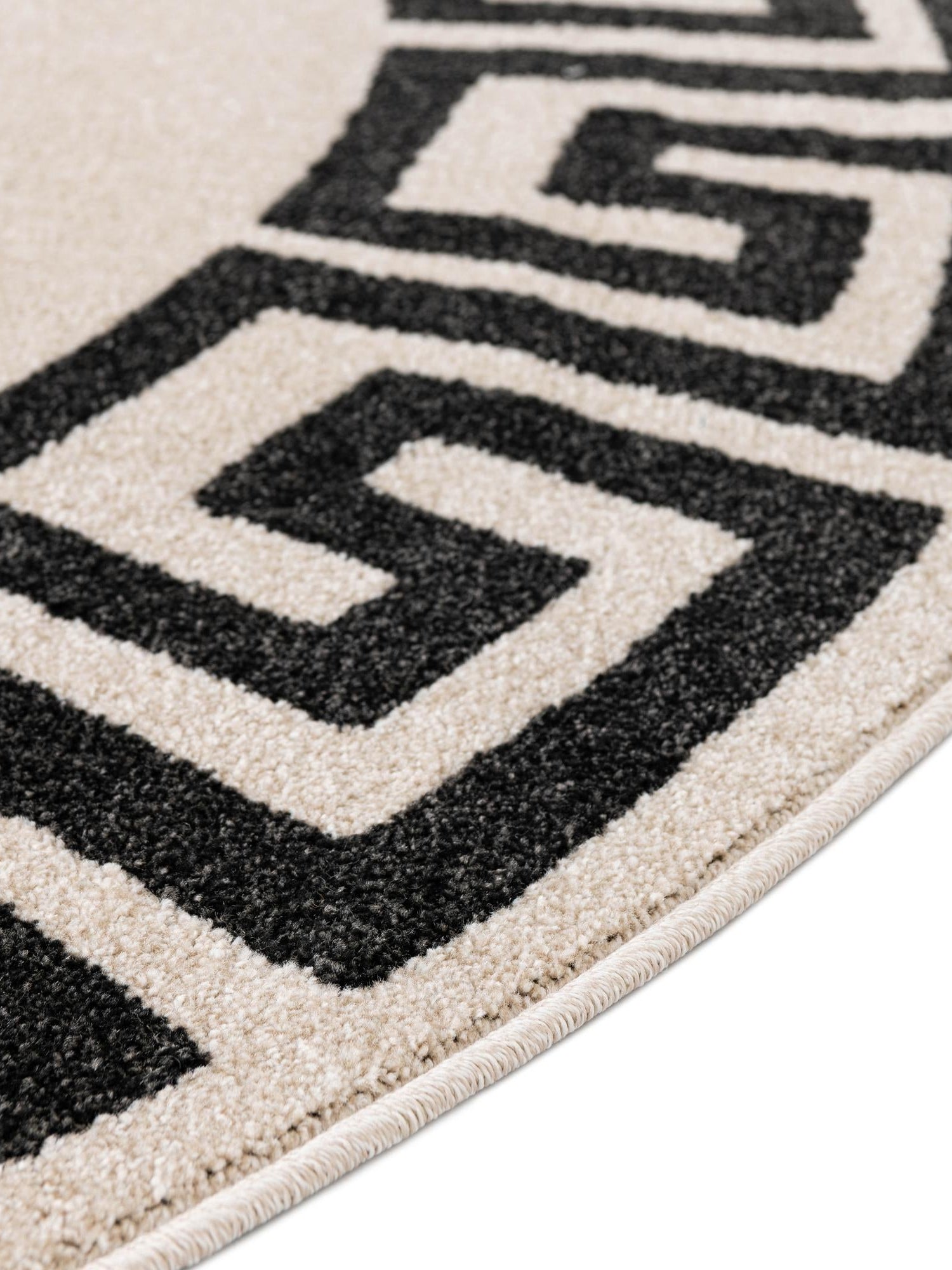 Beige and Gray 6' 1 x 6' 1 Athens Round Area Rug 100% Polypropylene With Cotton Backing Easy Clean Indoor Living Dining Room Bedroom Office Carpet for Sale at Rug Engine