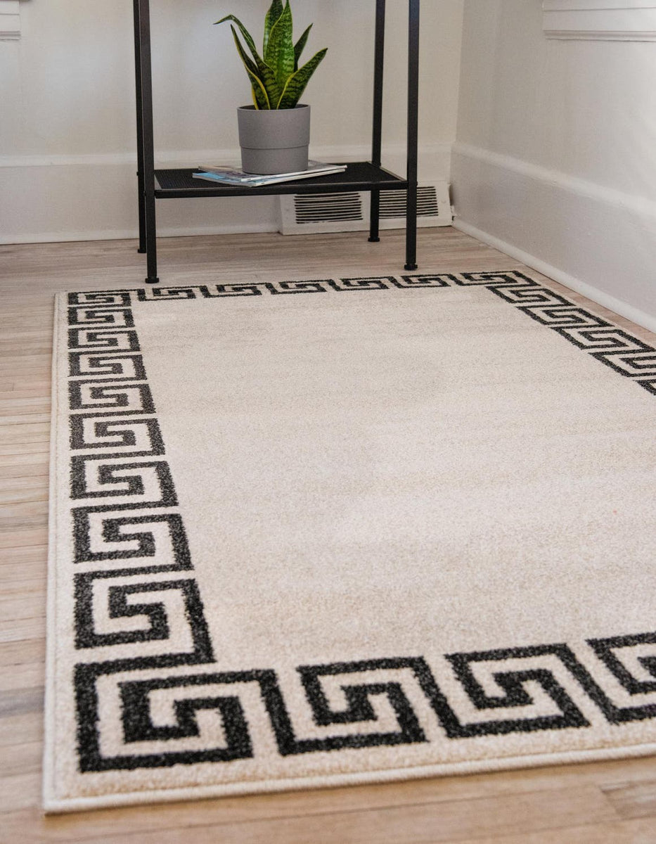 Beige and Gray 2' x 3' 1 Athens Rectangle Area Rug 100% Polypropylene ...