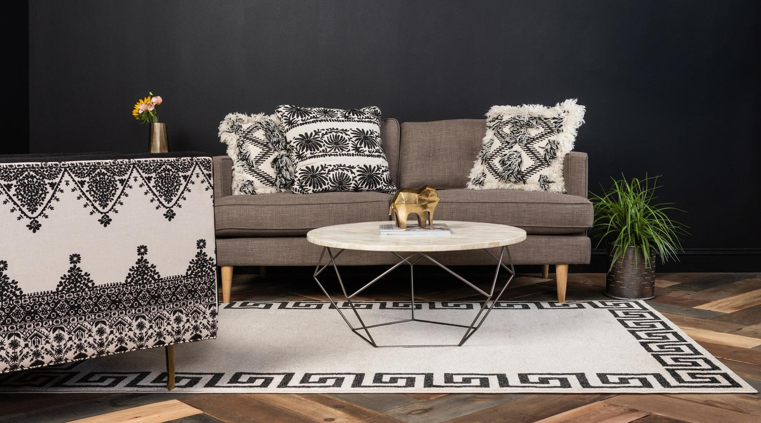 Beige and Gray 3' 1 x 5' 3 Athens Rectangle Area Rug 100% Polypropylene With Cotton Backing Easy Clean Indoor Living Dining Room Bedroom Office Carpet for Sale at Rug Engine