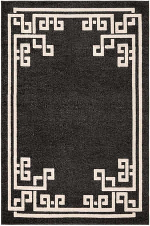 Black 5' 3 x 8' Athens Rectangle Area Rug 100% Polypropylene With Cotton Backing Easy Clean Indoor Living Dining Room Bedroom Office Carpet for Sale at Rug Engine