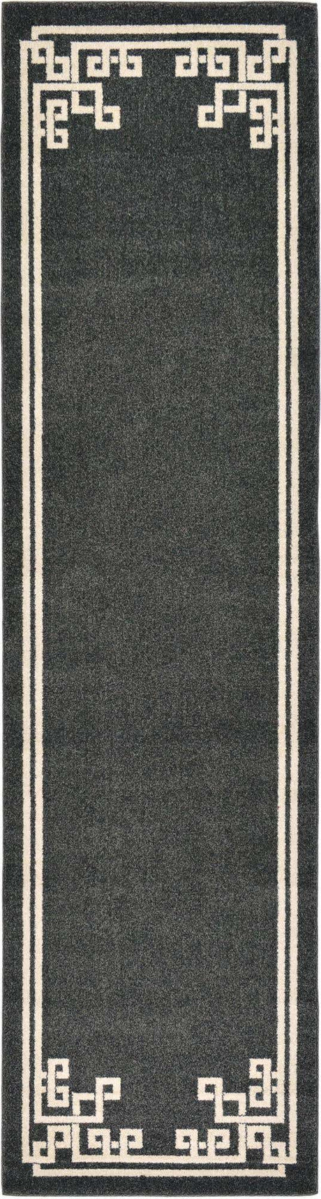 Black 2' 7 x 10' Athens Runner Area Rug 100% Polypropylene With Cotton Backing Easy Clean Indoor Living Dining Room Bedroom Office Carpet for Sale at Rug Engine
