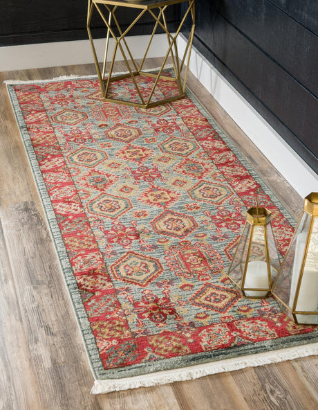 Light Blue 2' x 6' 1 Sahand Runner Area Rug Affordable Easy Clean Traditional Design Durable Carpet for Home Interior Design Living Room Dining Office for Sale at Rug Engine