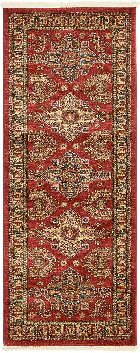 Red 2' 7 x 7' 1 Sahand Runner Area Rug Affordable Easy Clean Traditional Design Durable Carpet for Home Interior Design Living Room Dining Office for Sale at Rug Engine