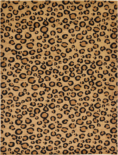 Light Brown 9' x 12' Wildlife Rectangle Area Rug Animal Print Safari Jungle Inspired Carpet for Unique Modern Interior Design for Sale at Rug Engine