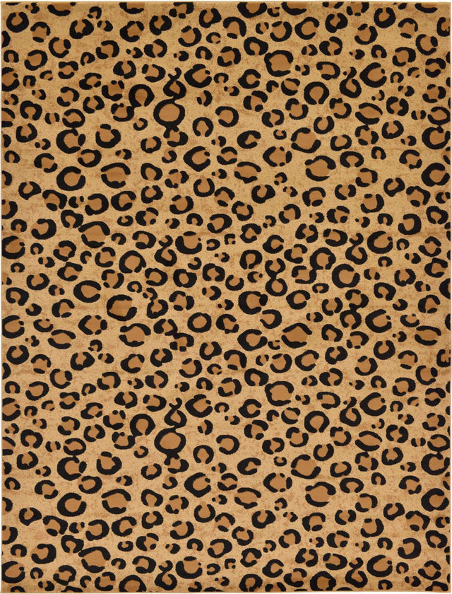 Light Brown 9' x 12' Wildlife Rectangle Area Rug Animal Print Safari Jungle Inspired Carpet for Unique Modern Interior Design for Sale at Rug Engine