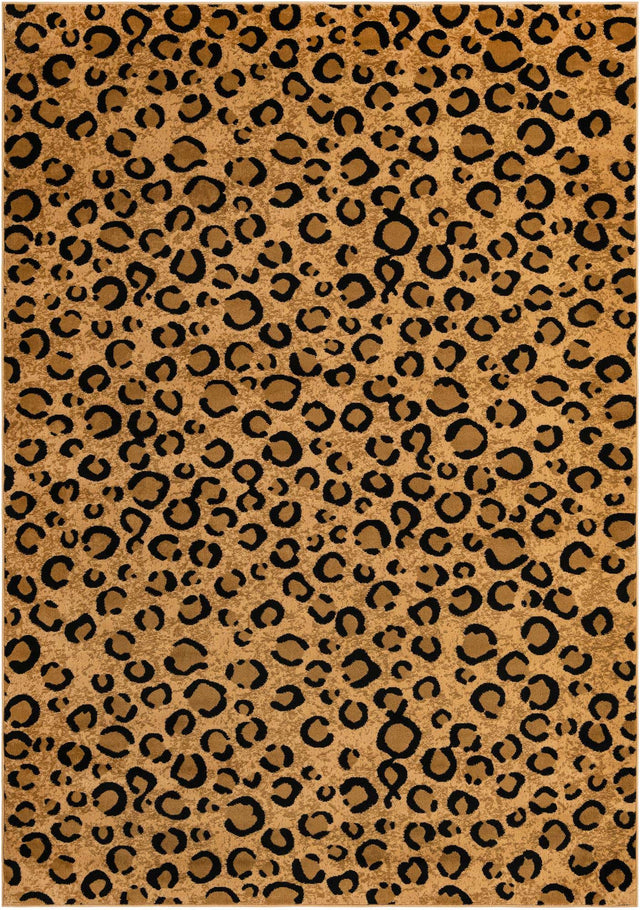 Light Brown 7' 1 x 10' Wildlife Rectangle Area Rug Animal Print Safari Jungle Inspired Carpet for Unique Modern Interior Design for Sale at Rug Engine