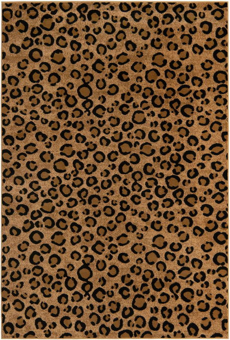 Light Brown 6' 1 x 9' Wildlife Rectangle Area Rug Animal Print Safari Jungle Inspired Carpet for Unique Modern Interior Design for Sale at Rug Engine
