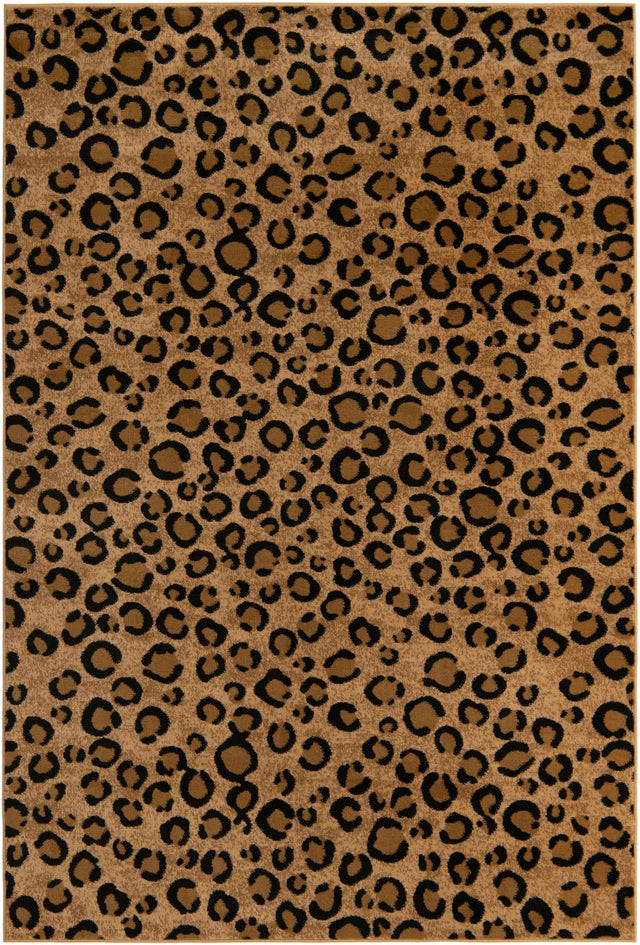 Light Brown 6' 1 x 9' Wildlife Rectangle Area Rug Animal Print Safari Jungle Inspired Carpet for Unique Modern Interior Design for Sale at Rug Engine