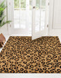 Light Brown 5' 3 x 5' 3 Wildlife Square Area Rug Animal Print Safari Jungle Inspired Carpet for Unique Modern Interior Design for Sale at Rug Engine