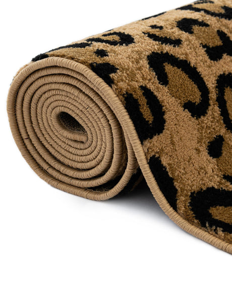 Light Brown 7' 10 x 10' Wildlife Rectangle Area Rug Animal Print Safari Jungle Inspired Carpet for Unique Modern Interior Design for Sale at Rug Engine