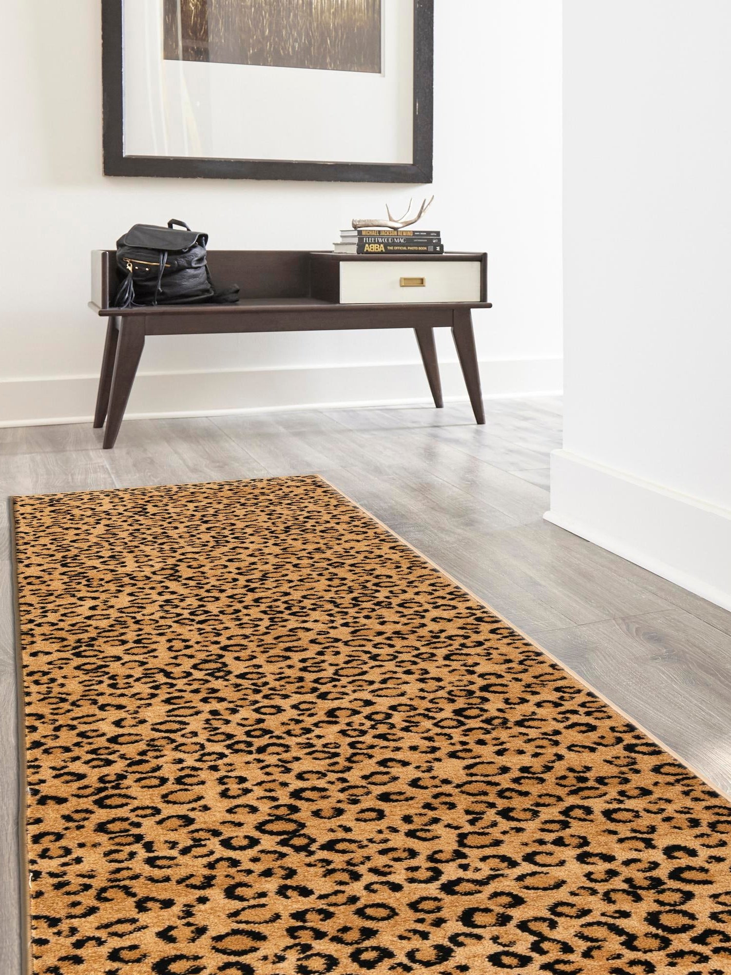 Light Brown 2' x 6' 1 Wildlife Runner Area Rug Animal Print Safari Jungle Inspired Carpet for Unique Modern Interior Design for Sale at Rug Engine