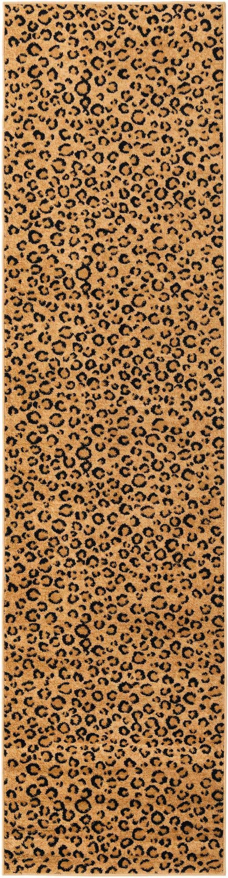 Light Brown 2' 7 x 10' Wildlife Runner Area Rug Animal Print Safari Jungle Inspired Carpet for Unique Modern Interior Design for Sale at Rug Engine