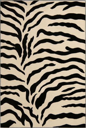 Ivory 7' 1 x 10' Wildlife Rectangle Area Rug Animal Print Safari Jungle Inspired Carpet for Unique Modern Interior Design for Sale at Rug Engine