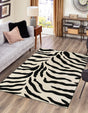 Ivory 5' 3 x 8' Wildlife Rectangle Area Rug Animal Print Safari Jungle Inspired Carpet for Unique Modern Interior Design for Sale at Rug Engine