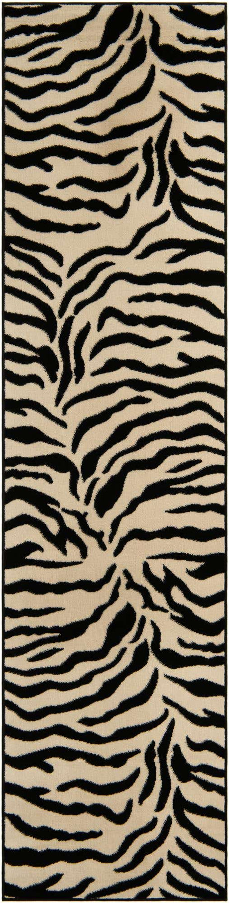 Ivory 2' 7 x 10' Wildlife Runner Area Rug Animal Print Safari Jungle Inspired Carpet for Unique Modern Interior Design for Sale at Rug Engine