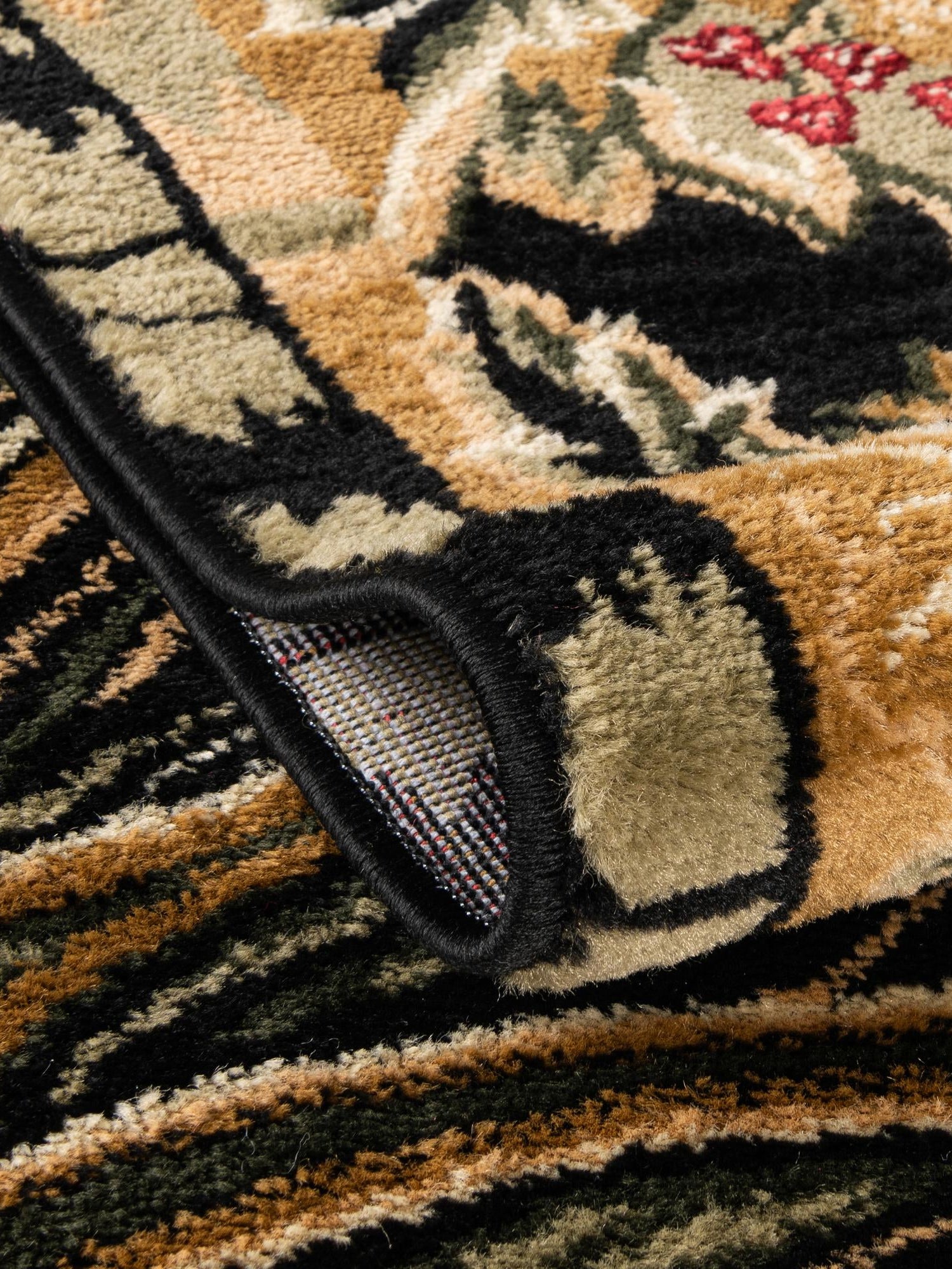 Black 13' 1 x 13' 1 Barnyard Round Area Rug 100% Polypropylene With Cotton Backing Traditional Cottage Rustic Classical Carpet for Living Office Bedroom Dining Room Easy to Clean Long Lasting & Durable Decor for Sale at Rug Engine