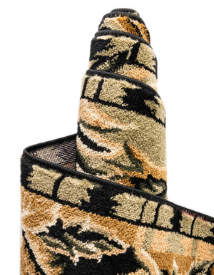 Black 4' 1 x 4' 1 Barnyard Round Area Rug 100% Polypropylene With Cotton Backing Traditional Cottage Rustic Classical Carpet for Living Office Bedroom Dining Room Easy to Clean Long Lasting & Durable Decor for Sale at Rug Engine