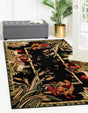 Black 5' 3 x 8' Barnyard Rectangle Rug