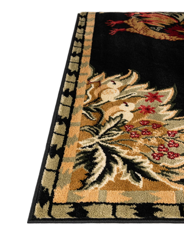 Black 5' 3 x 8' Barnyard Rectangle Rug