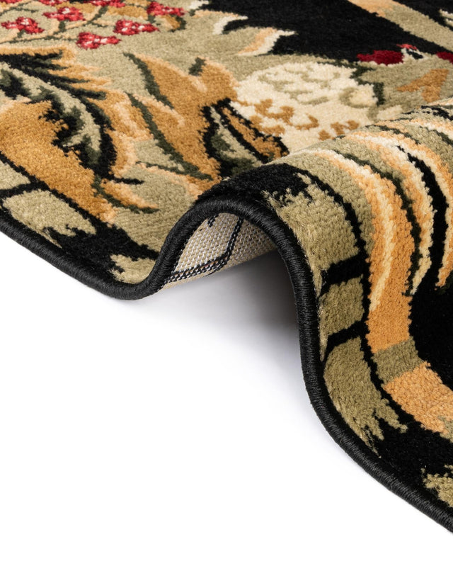 Black 2' 7 x 13' 1 Barnyard Runner Area Rug 100% Polypropylene With Cotton Backing Traditional Cottage Rustic Classical Carpet for Living Office Bedroom Dining Room Easy to Clean Long Lasting & Durable Decor for Sale at Rug Engine