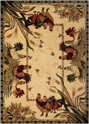 Cream 9' x 12' Barnyard Rectangle Rug