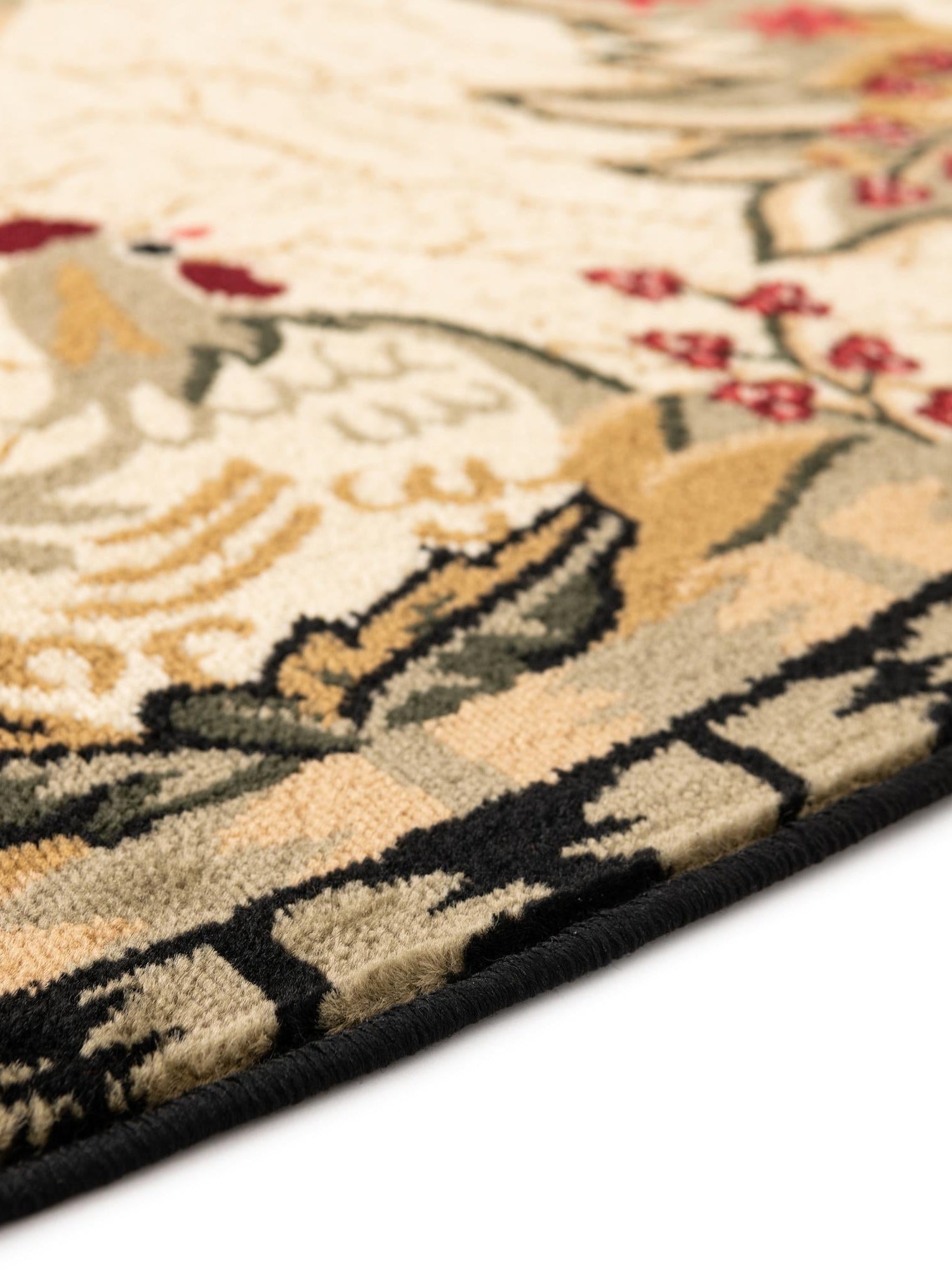 Cream 5' 3 x 5' 3 Barnyard Round Area Rug 100% Polypropylene With Cotton Backing Traditional Cottage Rustic Classical Carpet for Living Office Bedroom Dining Room Easy to Clean Long Lasting & Durable Decor for Sale at Rug Engine