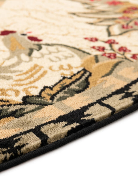 Cream 13' 1 x 13' 1 Barnyard Round Area Rug 100% Polypropylene With Cotton Backing Traditional Cottage Rustic Classical Carpet for Living Office Bedroom Dining Room Easy to Clean Long Lasting & Durable Decor for Sale at Rug Engine