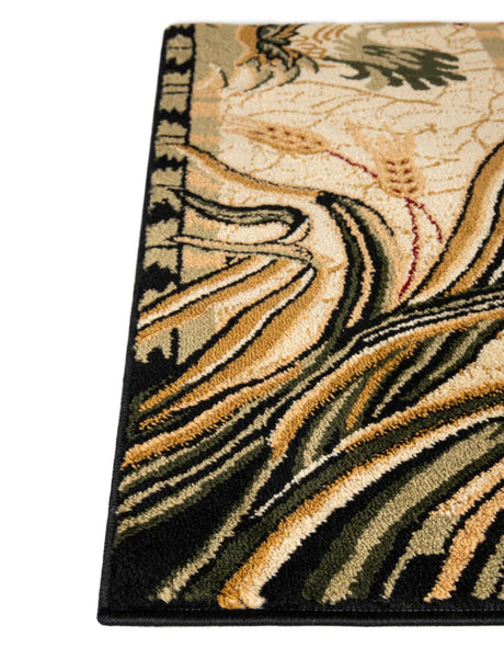 Cream 4' 1 x 4' 1 Barnyard Square Area Rug 100% Polypropylene With Cotton Backing Traditional Cottage Rustic Classical Carpet for Living Office Bedroom Dining Room Easy to Clean Long Lasting & Durable Decor for Sale at Rug Engine