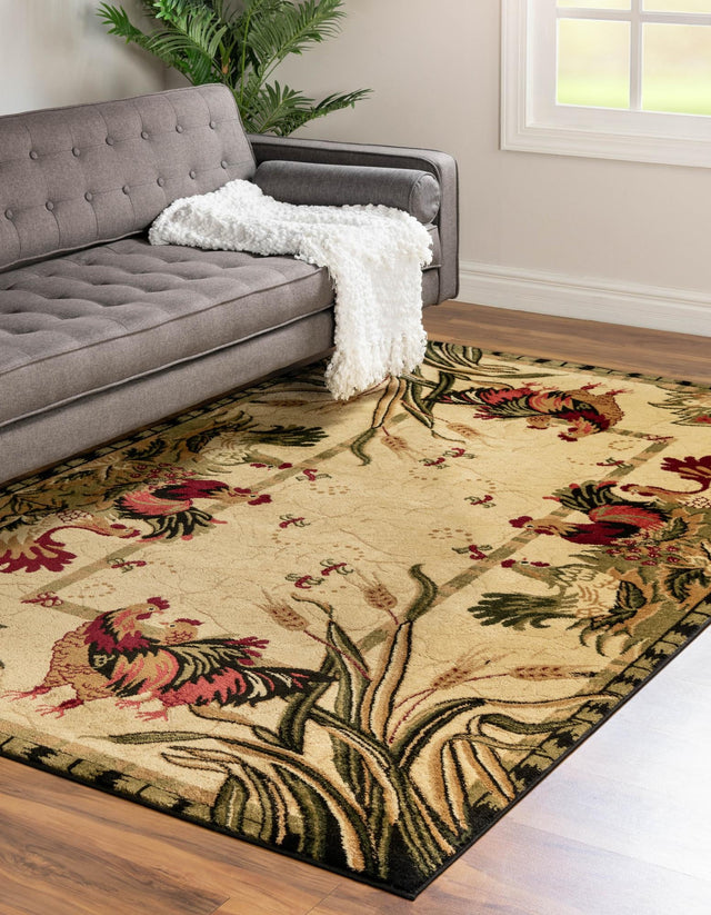 Cream 9' x 12' Barnyard Rectangle Rug