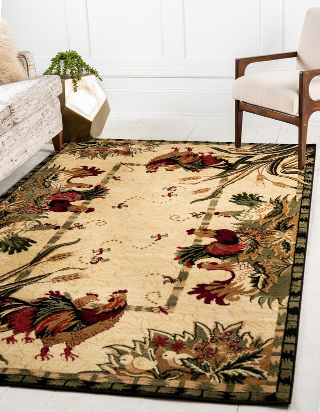 Cream 9' x 12' Barnyard Rectangle Rug